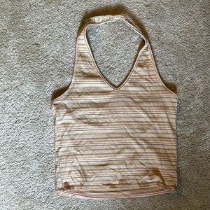 American Eagle Outfitters Cream Tan Halter Tank Top
